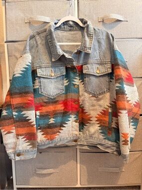 Aztec denim jacket 2X